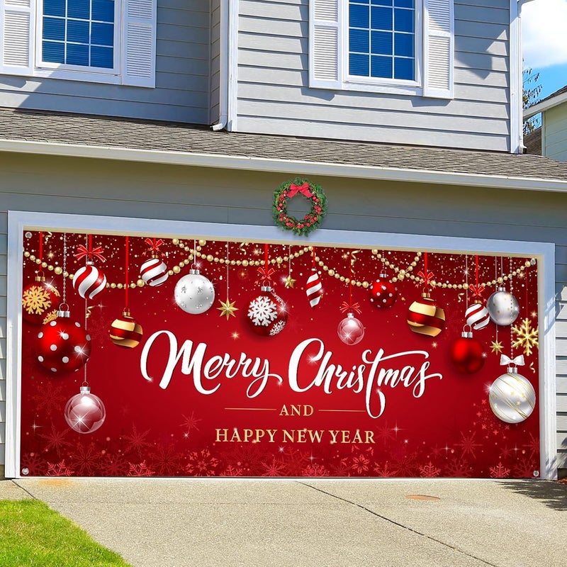 WovWeave Christmas Garage Door Cover 7 x 16 ft Christmas Garage Banner Decorations Large Winter Xmas Backdrops Door Mural - Image 5